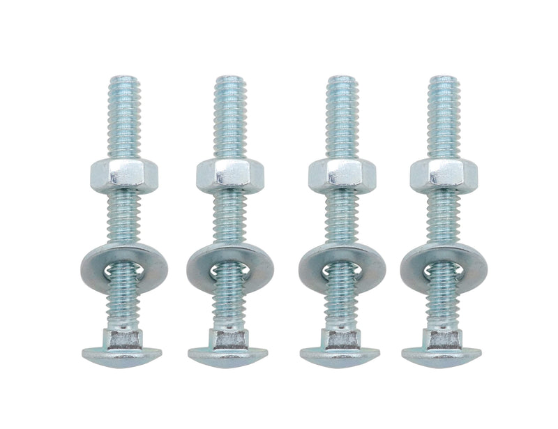 [Australia - AusPower] - LBY 10 Sets 1/4-20 x 2" Carriage Bolts Screws Round Head Square Neck and Hex Nuts & Flat Washers, Carbon Steel (Zinc Plated), Silvery 1/4-20 x 2" 