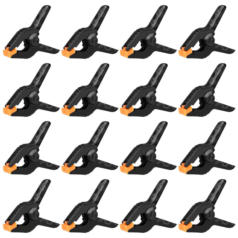 [Australia - AusPower] - 16 Pack Spring Clamps - 3.5 Inch Small Clamps for Backdrop Stand, Heavy Duty Clamps, Plastic Clips for Crafts and Backdrop Clips Clamps - Backdrop Clamps for Crafts, Woodworking, Photography, Outdoor 