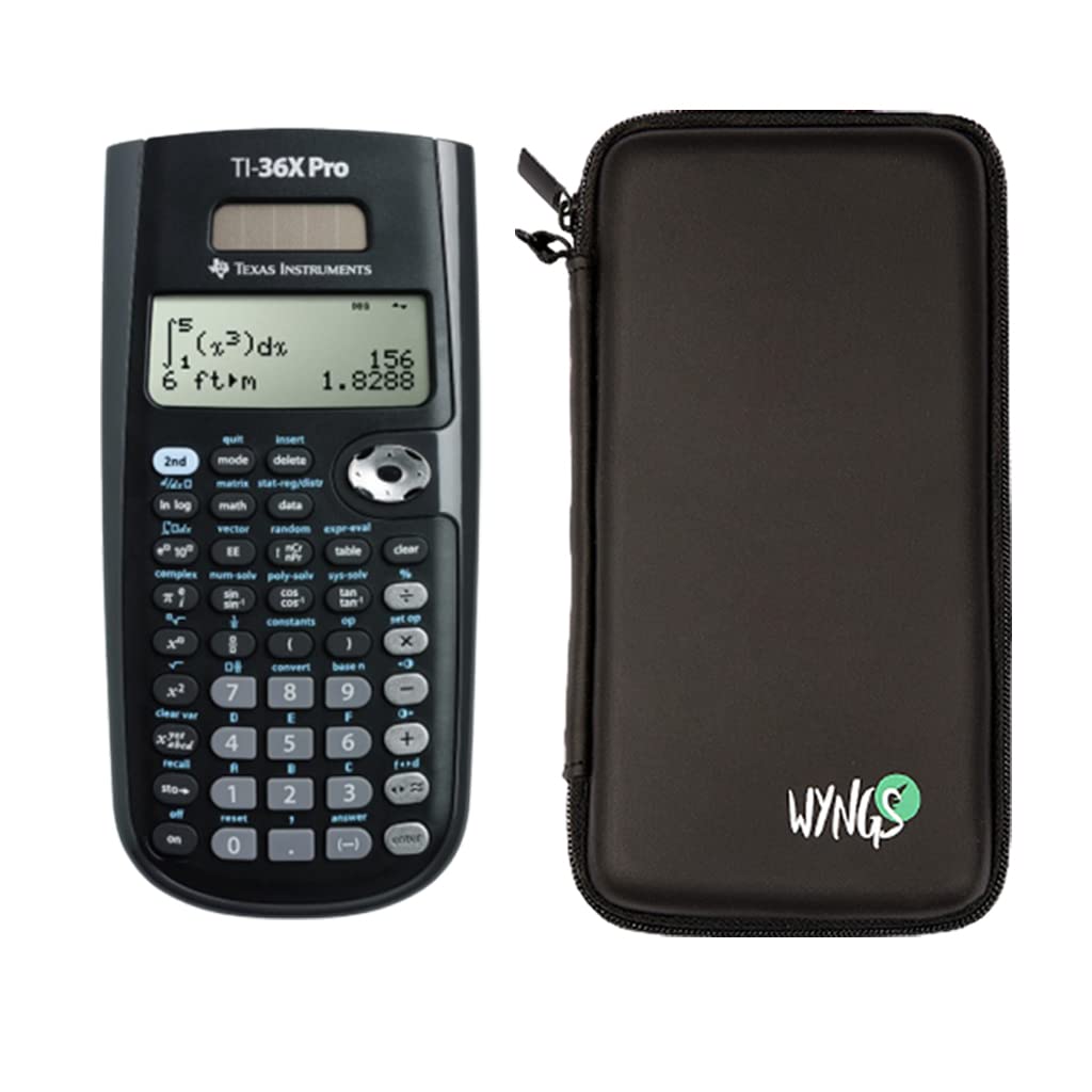 [Australia - AusPower] - TI 36 X Pro Engineering Scientific Calculator + WYNGS Protective Case Black TI 36 X Pro + Protective Case 