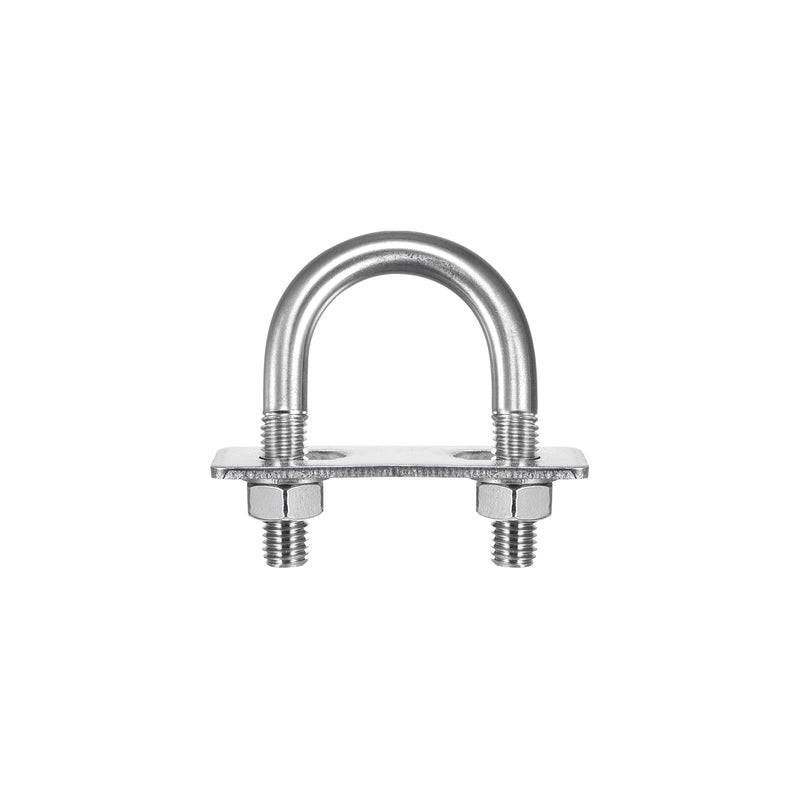 [Australia - AusPower] - uxcell Round U-Bolts, 2 Sets 35mm(1.38") Inner Width 64mm Length M10 304 Stainless Steel U Clamp Bolt with Nuts Washers and Plates, for Boat Trailer M10x35mmx64mm 
