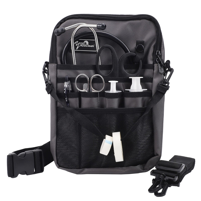 [Australia - AusPower] - Nurse Belt Organizer Pouch,Medical Fanny Pack for Nurses,Nurse Fanny Pack with Stethoscope Holder(YRHS-KB-Grey) Grey 