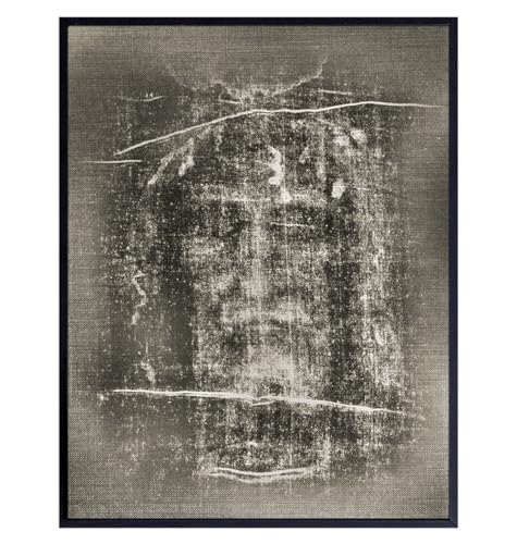 Jesus Wall Decor LARGE - 11x14 Jesus Christ Shroud of Turin Poster - Catholic Gifts - Christian Wall Decor - Religious Art - Priest Ordained Minister - Living Bedroom Home Decoration - spiritual Gift 11"L x 14"W Unframed