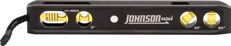[Australia - AusPower] - Johnson Level & Tool 1411-0900LED 9" Magnetic LED Billet Torpedo Level 