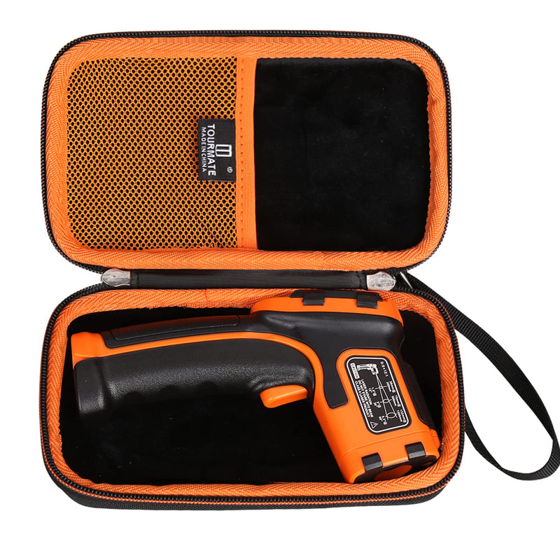 [Australia - AusPower] - Hard Case for KIZEN/Etekcity/Soonkoda/ThermoPro Infrared Thermometer Gun,Laser Surface Temp Reader Travel Box (Laser Pro LP300 Case Only) Black + Orange 