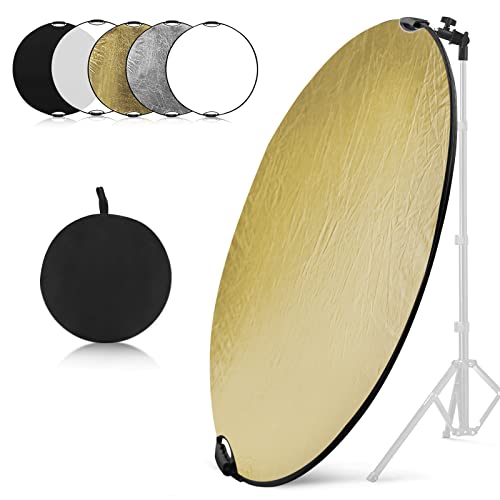 WELLMAKING 43'' Reflector Photography with Tilt Adapter for Studio Outdoor 43 Inch (110cm)