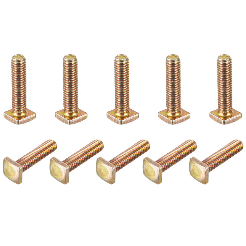 [Australia - AusPower] - uxcell Square Head Bolt, 20pcs M6x25mm Fully Thread Carbon Steel Grade 4.8 Square Machine Screws, Gold Tone 25mm 20 