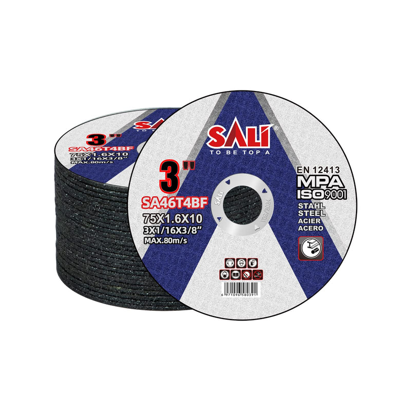 [Australia - AusPower] - SALI 25 Pack Cut Off Wheels 3 Inch General Purpose Metal Cutting Wheel for 3 in Angle Grinders and Die Grinders- Cutting Disc Aggressive Cutting 3" x 1/16" x 3/8" Operating Up to 25000 RPM and 80 M/S 