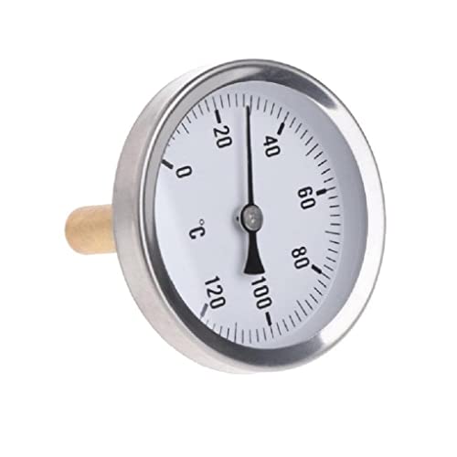 zalati Thermometer with 63mm Dial Horizontal Aluminum Temperature Meter for Liquid Water Oil Tank