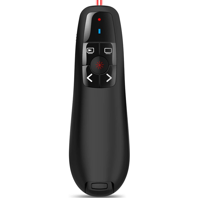 [Australia - AusPower] - Wireless PowerPoint Remote Presentation Clicker: Battery Operated Presenter PPT Slide Advancer with Red Pointer | 100Ft Control Range | Plug & Play via USB | Ergonomic Design - Universal Compatibility USB-1 Pack 