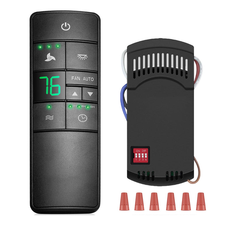 3-Speed Universal Ceiling Fan Thermostatic Remote Control for Hampton Bay Harbor Breeze Hunter Honeywell Home Decorators Collection, with Timer & Comfort Breeze & Walk Away Time Delay Hampton Bay (HD3+71R Kit)