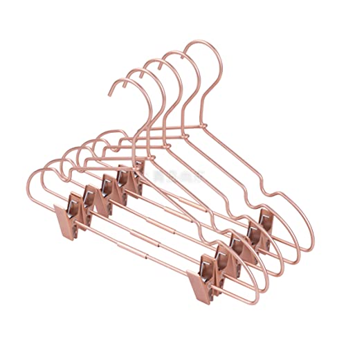Metal Hangers Baby Clothes 12.5" Rose Gold Clips Hanger Children Kids Pants Hanger Display and Storage 10Pack 10