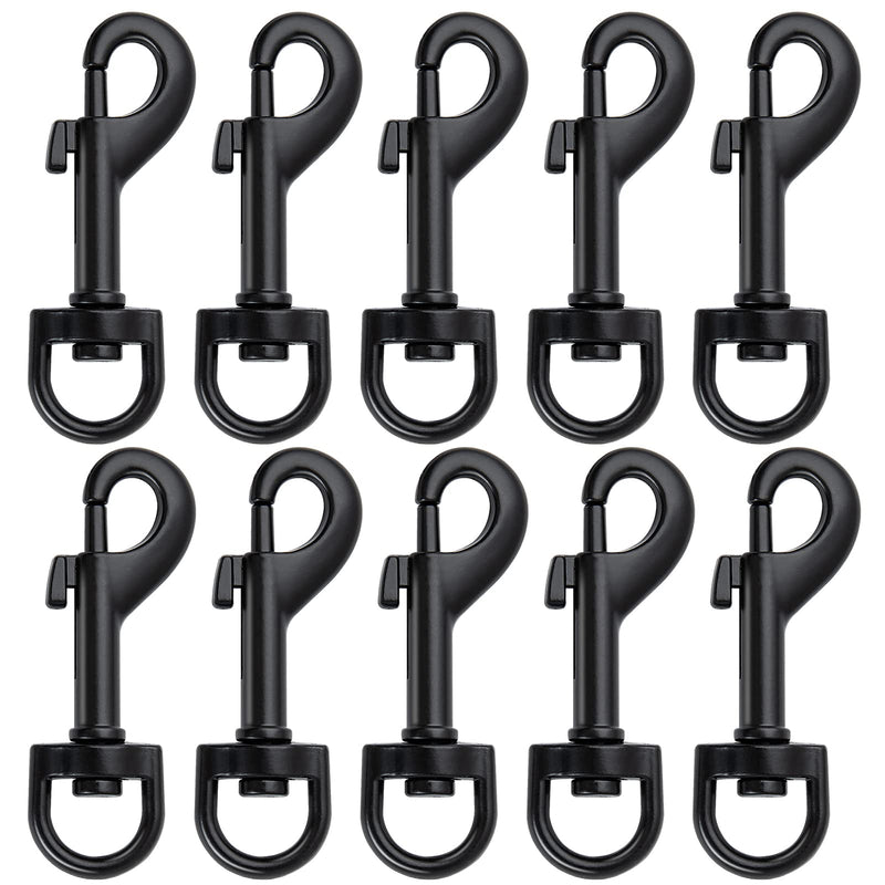 [Australia - AusPower] - 20Pcs Bolt Snap Hooks for Dog Leash Clips, Metal Heavy Duty Swivel Snap Hook Leash Hardware for Linking Dog Collar, Pet Harness, Key Chains, Purse Straps, DIY Project Black-20pcs-0.6*2.56 in 