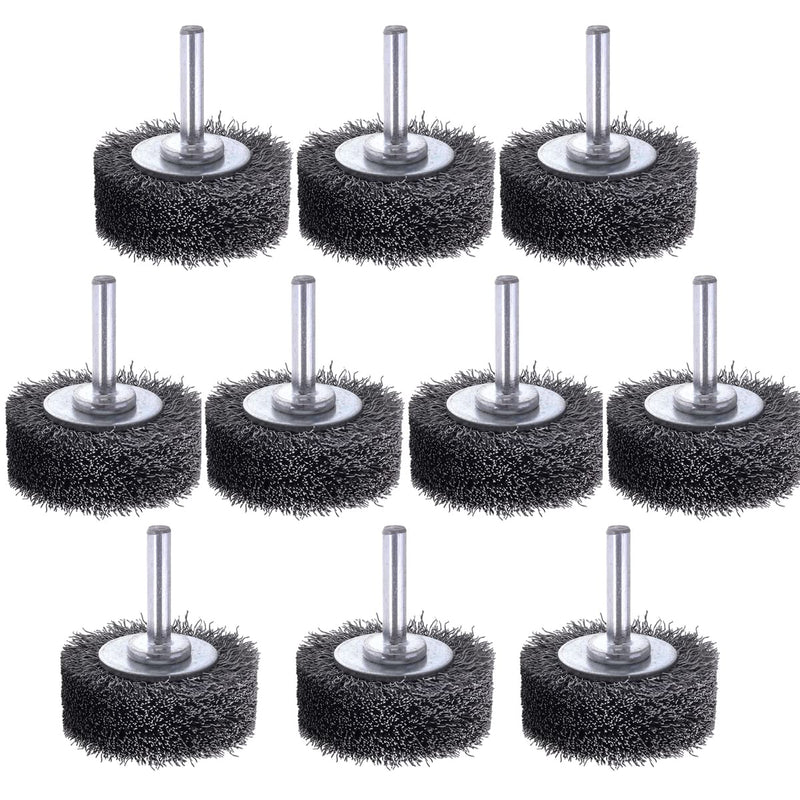 10 Pack Wire Wheel Brush Wire Wheel Brush for Drill Attachment, Rocaris 2 Inch Heavy Duty Wire Brushes Removal Paint Rust & Corrosion, 0.0118" Carbon Steel Wire, 1/4in Shank, 20000RPM 10