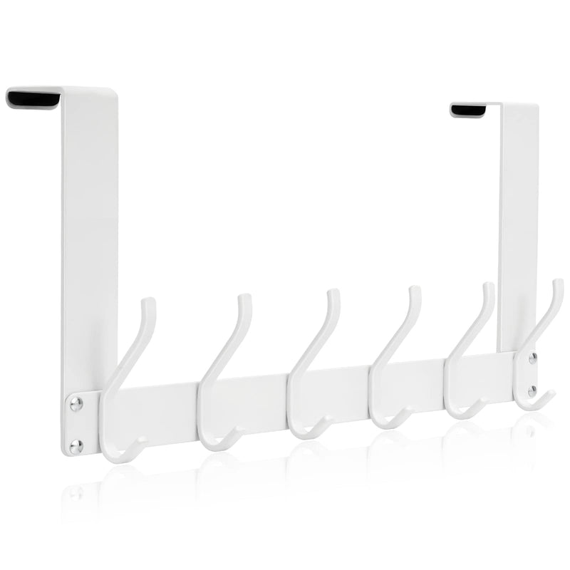 [Australia - AusPower] - Uross Foldable Over The Door Hooks, Heavy Duty Over Door Hanger, Behind The Door Hook Rack for Hanging Jackets Coats Hoodies Towels Scarfs Clothes Hats Handbags Backpacks -White 1 White 