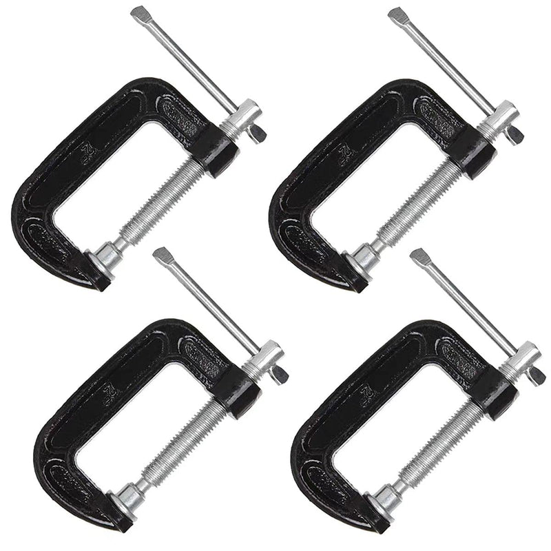 [Australia - AusPower] - 2 Inch C-Clamp Set, Heavy Duty Steel C Clamp Industrial Strength C Clamps for Woodworking, Welding, and Building (4Pcs) 4pcs 