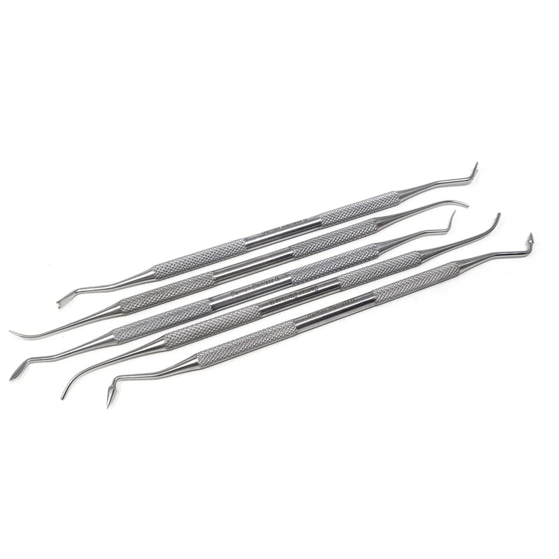 [Australia - AusPower] - Dental PK Thomas Carvers Set of 5 Pcs Made of Stainless Steel Used for Restorative Contouring Shaping Carving Double Ended Waxing Modelling Instruments with Knurled Handle for Firm Grip 5 Pcs PK Thomas 
