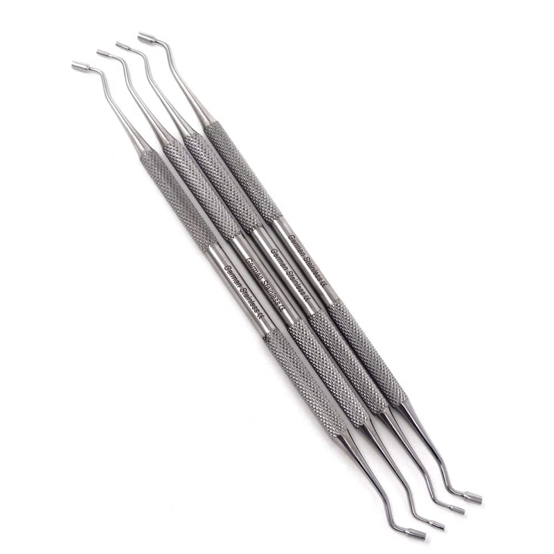 [Australia - AusPower] - Amalgam Pluggers 4 Pcs Double Ended Dental Composite Plastic Filling Restorative Root Canal Instruments Made of Stainless Steel with Knurled Handle for Firm Girp by HTI 4 Pcs Woodsen Pluggers 