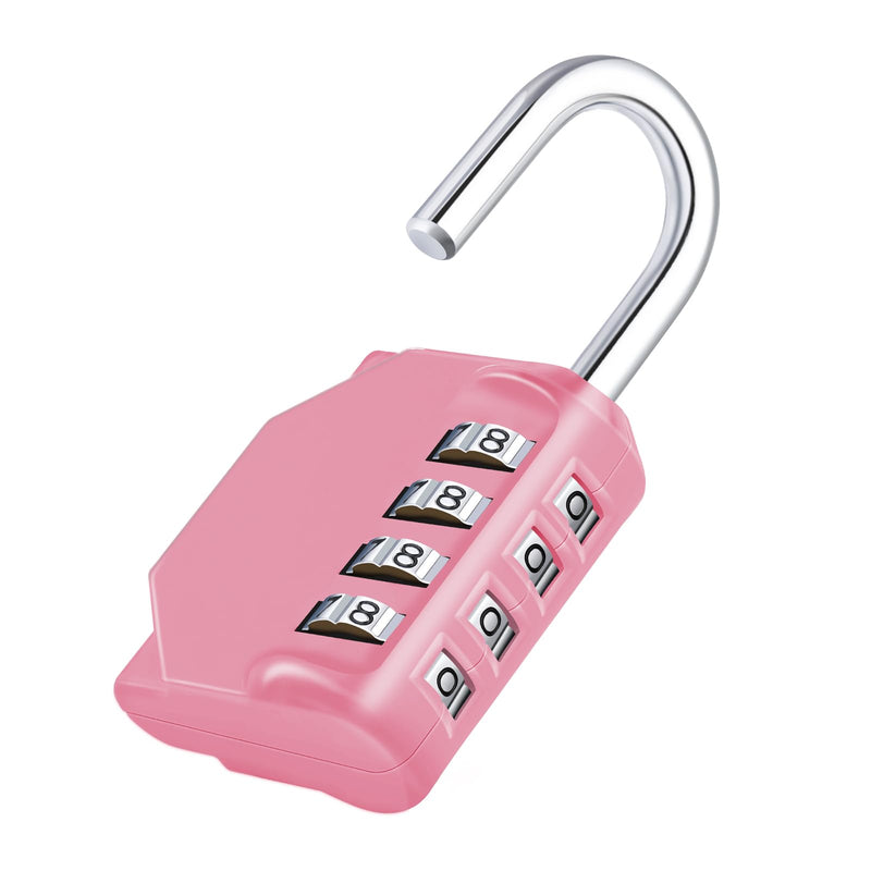 [Australia - AusPower] - ZHEGE Combination Lock, 4 Digit Combination Padlock Outdoor, School Lock, Gym Lock (Pink) 1P 1P, Pink 