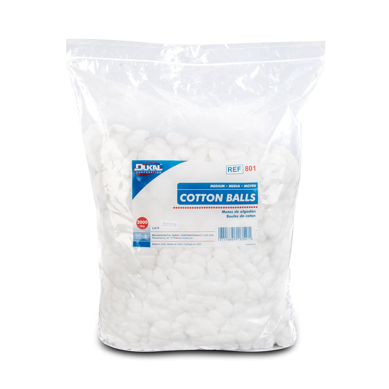 [Australia - AusPower] - Dukal 801 Cotton Balls Medium, Non-Sterile, Pack of 2000 