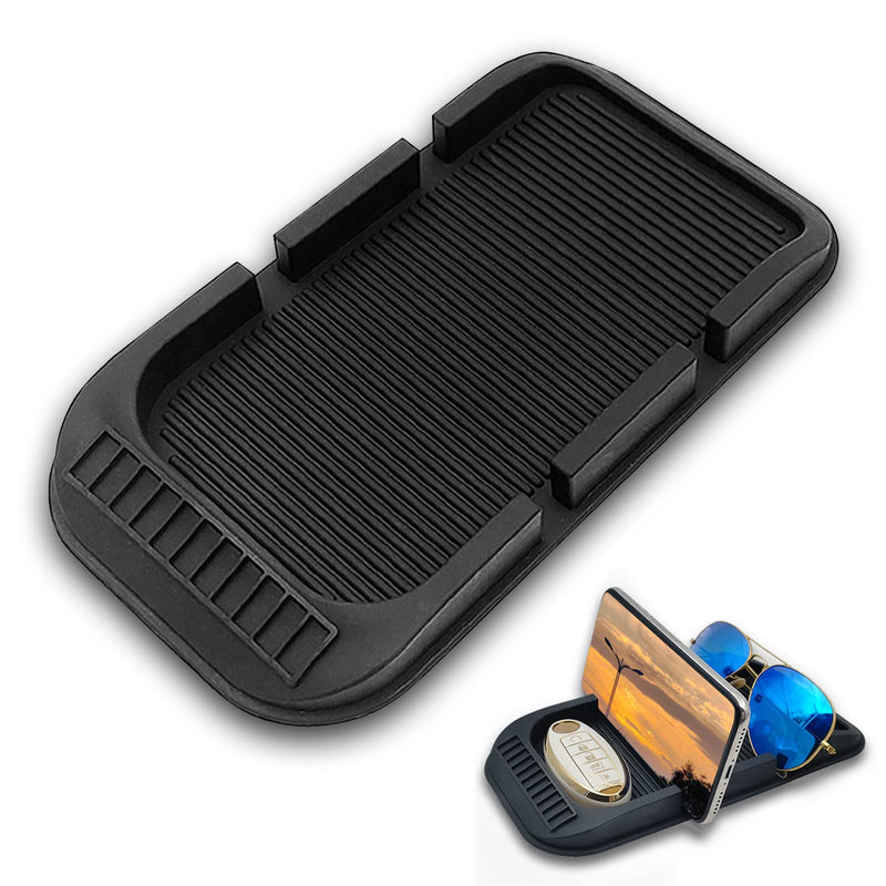 [Australia - AusPower] - Car Dashboard Cell Phone Holder, Anti-Slip Pad Double-Groove with Number Plate Auto Silicon Tray, Silicone Car Pad Mat for Various Dashboards,Phone GPS Keychains Sunglasses Mat 