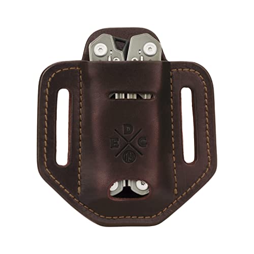 1791 EDC burgundy multitool sheath for 1.6-inch-wide Leatherman, Gerber, or SOG tools with easy-slide design