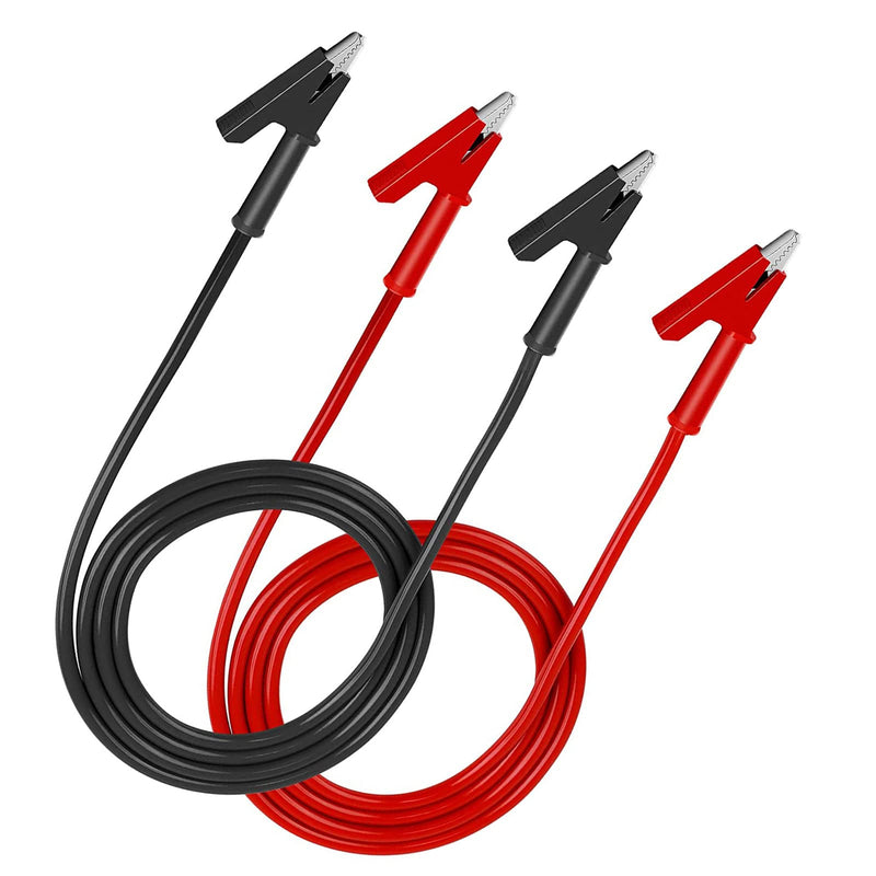 [Australia - AusPower] - Dual Ended Alligator Clips Test Lead, 15A Alligator Clip to Alligator Clip Jumper Wires Electrical Crocodile Gator Clamps Cables for Multi Meter Electronic Testing (3.3Ft/1M, Black & Red) 