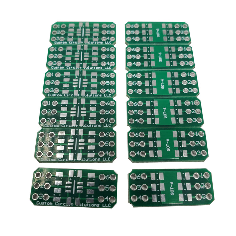 [Australia - AusPower] - – SMD to DIP Breakout PCB Module, 6-Pin, SOT to DIP Adapter Header with Integrated SMT Resistor and/or Capacitor Pads – 12 Pieces 6-Pin SOT 