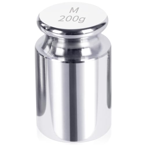 QP Calibration Weights, 200 Gram OIML Class M1 High Precision Scale Weights, Stainless Steel Gram Weights, Chrome Finish, Scale Calibration Weights for Digital Scale, Kitchen Scale, Pocket Scale 200g