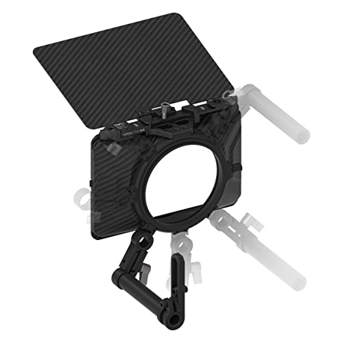 Runshuangyu Mini Lightweight Matte Box Clamp-On Lens Matte Box with Top Flag for DSLR Mirrorless Camera Compatible with 4x4 4x5.65 Filter (Standard Version) Standard Version