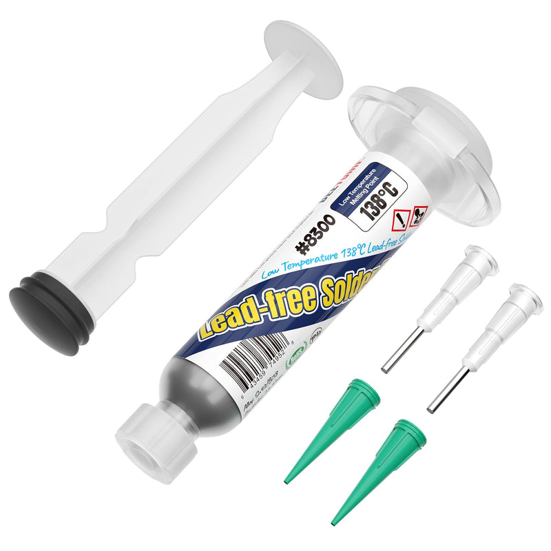 Lead-free Solder Paste, Sn42 Bi58 Syringe Soldering Paste Flux, Lead-Free Solder Flux Tin Paste, Low Temperature 138 Degrees, for BGA SMT Solder (1.05oz/30g)