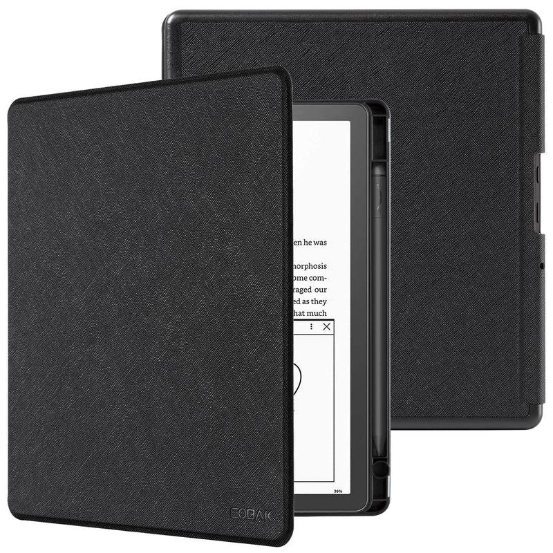 [Australia - AusPower] - CoBak Case for Kindle Scribe - All New PU Leather Cover with Auto Sleep Wake Feature for Kindle Scribe 10.2" 2022 Released with Pen Holder Black 