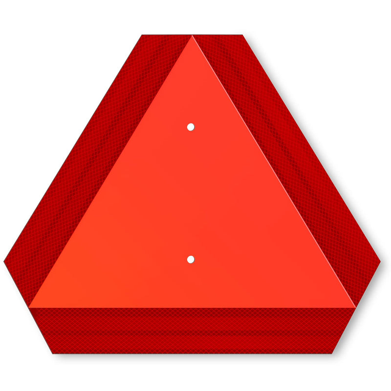 [Australia - AusPower] - Slow Moving Vehicle Sign, Rust Free Aluminum Slow Moving Vehicle Triangle Signs, 14"X16", 40-Mil Thick Diamond Grade Reflective For Golf Cart, For Golf Cart, Tractor, Utv, Safety Signs Orange-red one-pack 