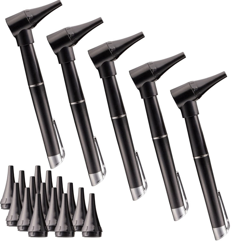 [Australia - AusPower] - Novamedic Pack of 5, Pocket Otoscope Kits with LED Light Ideal for Ear Infection Diagnostics, Nurses Doctor EMTs & Medical Students, 3 Size Replacement Specula Tips 