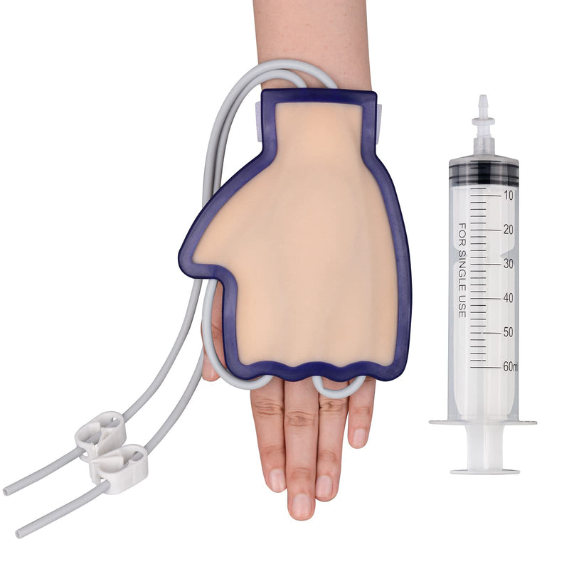 [Australia - AusPower] - Phlebotomy and Venipuncture Practice Kit, Wearable IV Practice Trainer Kit, Dorsal Hand Injection Trainer, IV Start Kit for Injection Training, Medical Education, Nursing School Essentials White 