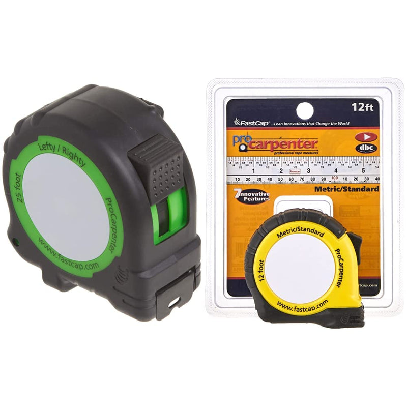 [Australia - AusPower] - FastCap PSSR25 25 Foot Lefty/Righty Measuring Tape , Black & Fastcap PMS-12 12-Foot Metric/Standard Measuring Tape 