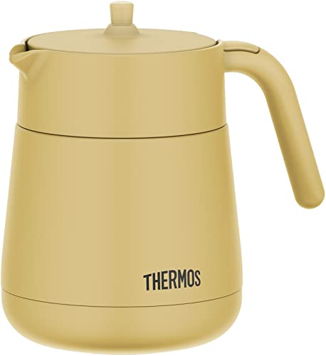Thermos Vacuum Insulated Teapot with Strainer 23.7 fl oz (700 ml), Beige, TTE-700 BE 700 ml