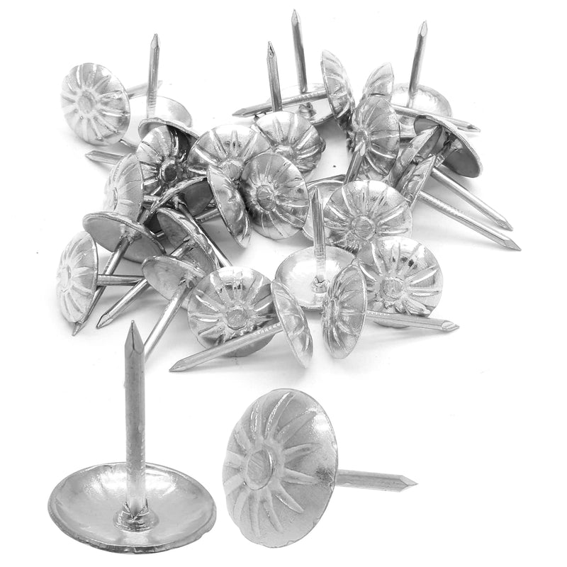 [Australia - AusPower] - Daisy Antique Silver Upholstery Tacks, Decorative Tack Stud, Furniture Tacks Pins 11mm x 16mm / 0.43 Inch x 0.63 Inch, Upholstery Nails for Sofa, Door, Jewelry Box(100Pcs) 