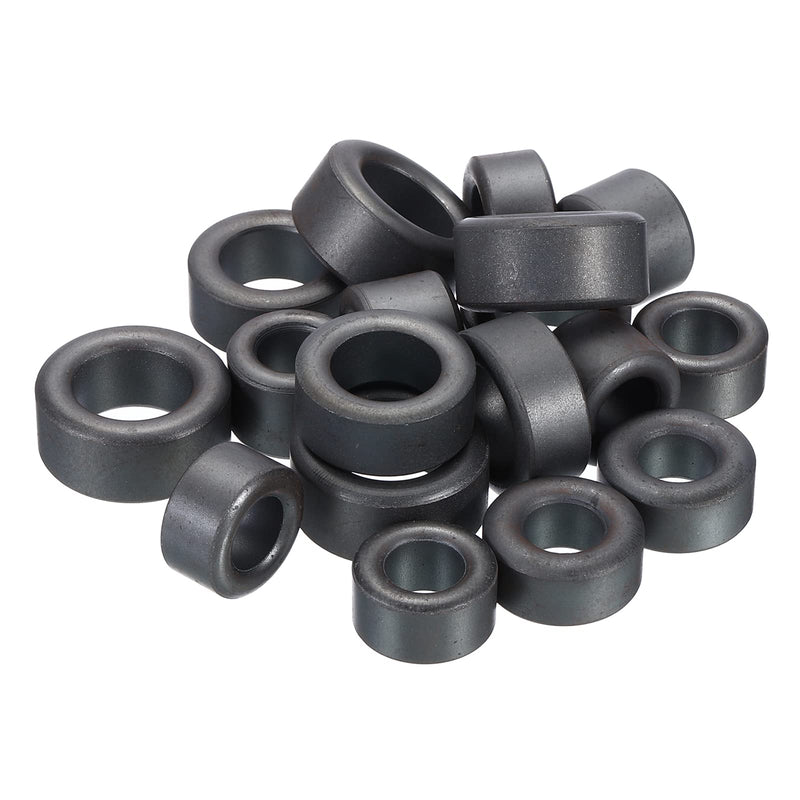 [Australia - AusPower] - PATIKIL Ferrite Toroid Cores Set 17.5x12.7x9.5mm 18x10x10mm 20x10x10mm 22.5x10x13.8mm 25x12x15mm, 20 Pack Transformer Inductor Coil Ring, Black 
