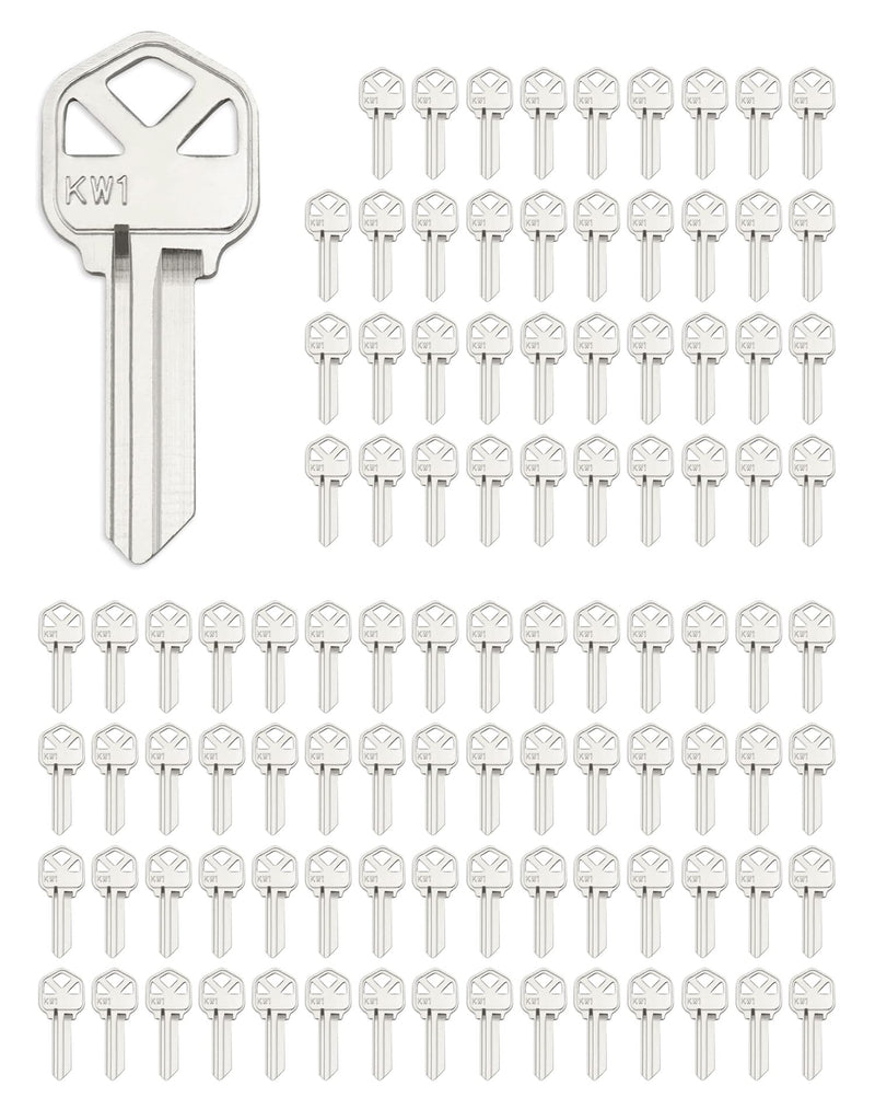 QWORK Blank Key Blanks, Pack of 100 Copper Structures Key Compatible with (KW1) Kwikset, KS1/KWI-1 Keyblank 100 Pack