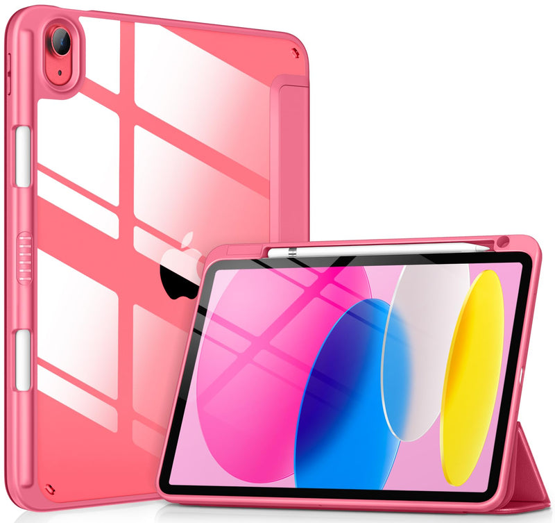 [Australia - AusPower] - DTTOCASE for iPad 10th Generation Case 2022, 10.9 Inch Case with Clear Transparent Back and TPU Shockproof Frame Cover [Built-in Pencil Holder, Support Auto Sleep/Wake] -Watermelon Watermelon 