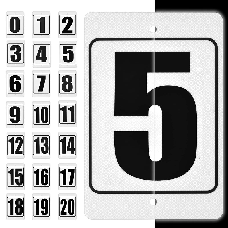 [Australia - AusPower] - 8 x 12 inch Reflective Parking Lot Number sign Aluminum Number sign Curbside Number Weatherproof Fade Resistant High-Intensity Grade Aluminum Sign for Outdoor Indoor (Number Sign 5) Number Sign 5 