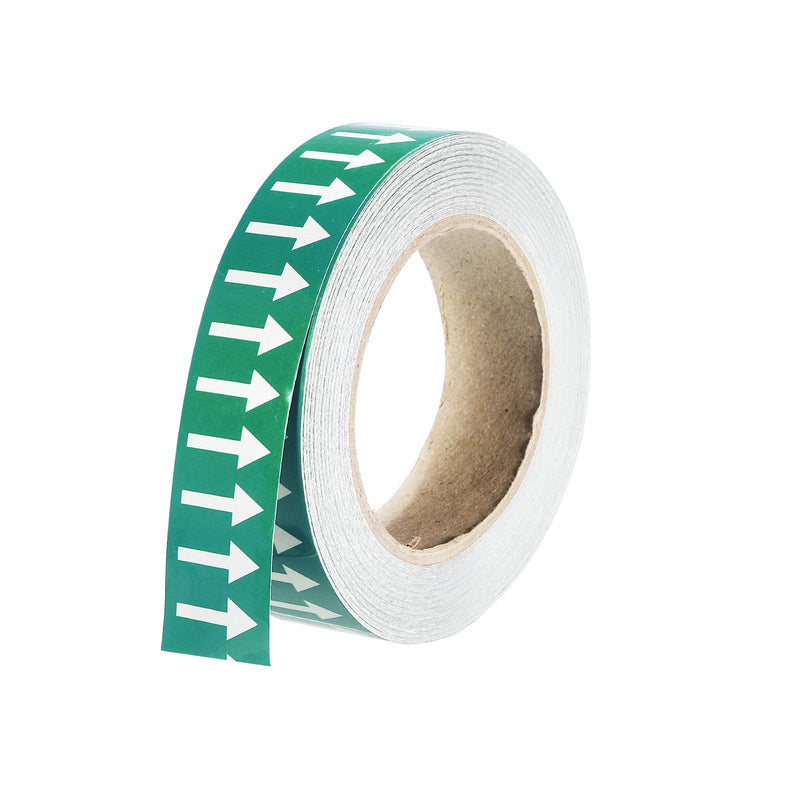 [Australia - AusPower] - PATIKIL White on Green Color Arrow Tape Vinyl Stickers Arrow Labels 30mm/1.2" for Pipe Markers, 1 Roll 