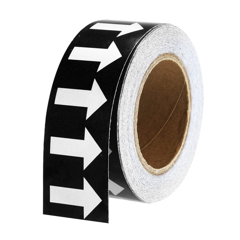 [Australia - AusPower] - PATIKIL White on Black Color Arrow Tape Vinyl Stickers Arrow Labels 50mm/1" for Pipe Markers, 1 Roll 