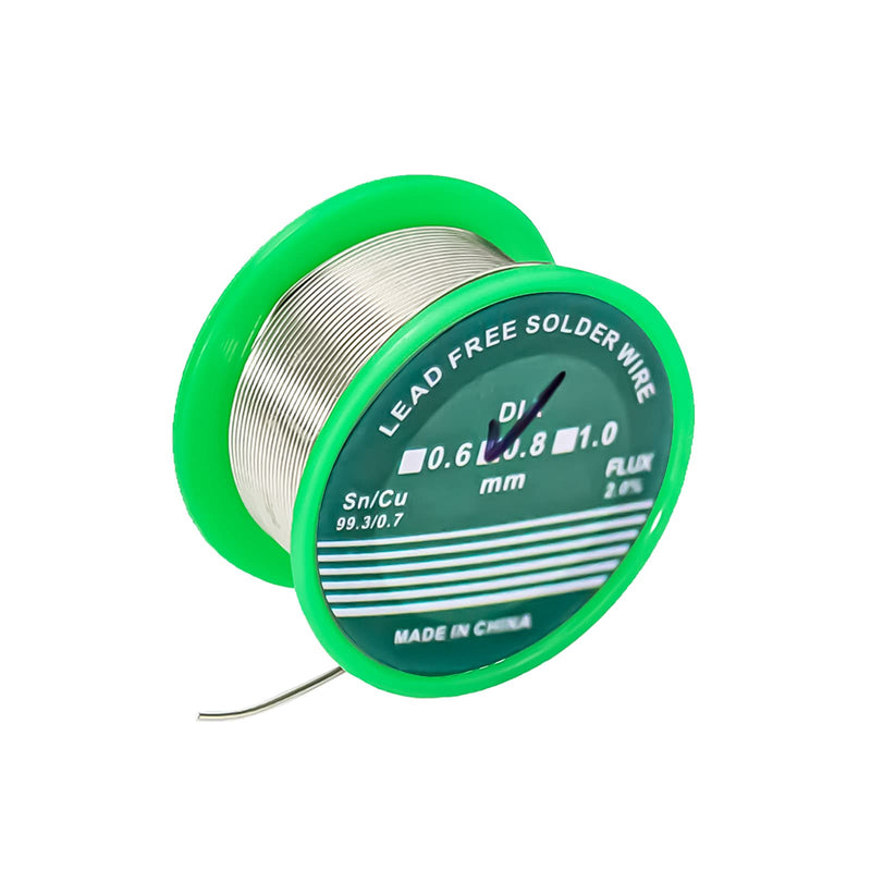 Solder, 0.8 mm Solder with Flux, Solder Lead Free with Rosin Core Sn99 Ag0.3 Cu0, Soldering Wire 20 g for the Repair and DIY of Electronic Electric Soldering Components 0.8mm 20g