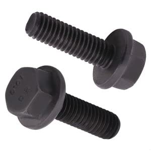 M10-1.5 x 65mm (6 pcs) Flanged Hex Bolt Screws Black Oxide Finish, 10.9 Grade Alloy Steel, Large Flange Washer Head, DIN6921/GB5789, Partial Thread M10-1.5 x 65mm 6