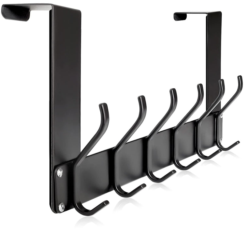 [Australia - AusPower] - Over The Door Hooks, No Assembly Required Door Hanger Hook, Sturdy Over The Door Coat Rack, Over Door Hanger Door Hooks for Hanging Clothes, Towels, Hats, Matte Black 1 Pack 