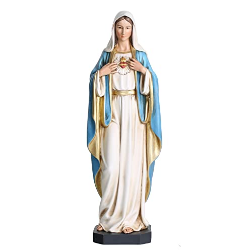 BC Catholic Immaculate Heart of Mary Statue 10" H Virgin Mary Sculpture Full Color 10 inches H