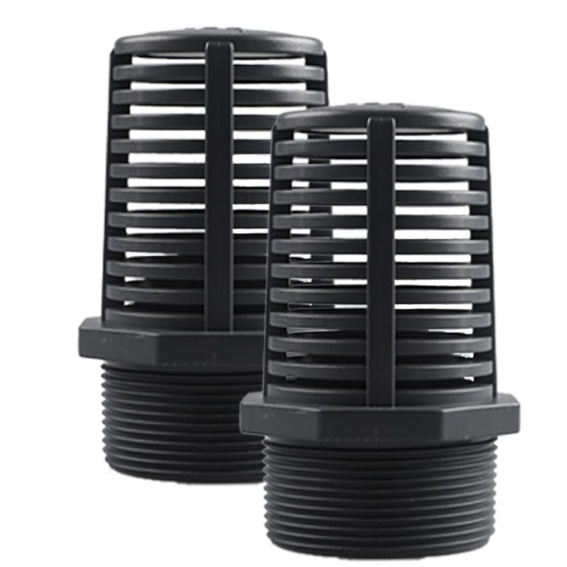 TOMEX 2 Inch Threaded Suction/Overflow Strainer, Screen Strainer 2 Inch (2 Pack) 2"