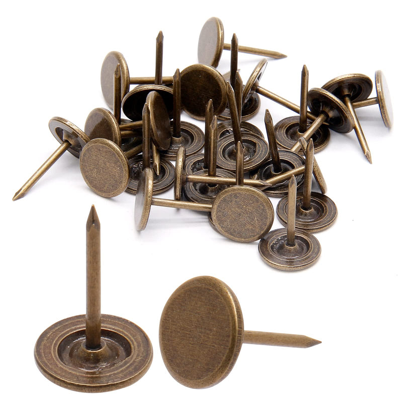 [Australia - AusPower] - Bronze Flat Head Upholstery Tacks, Decorative Tack, Furniture Tacks Pins 11mm x 17mm / 0.43 Inch x 0.67 Inch, Upholstery Nails for Sofa, Door, Jewelry Box(100Pcs) style4 