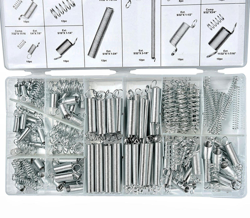 [Australia - AusPower] - 1/2 Sets Spring Assortment kit, 200pcs Heavy Steel Wire-Metal Extension Spring Replacement Kit (1) 1 
